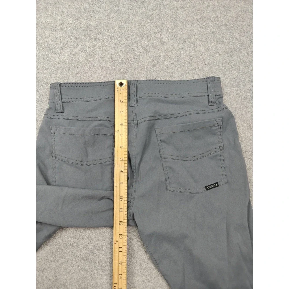 Prana Pants Mens 30x31 Gray Slim Fit Canvas Chino 5 Pocket Casual Travel